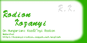 rodion kozanyi business card